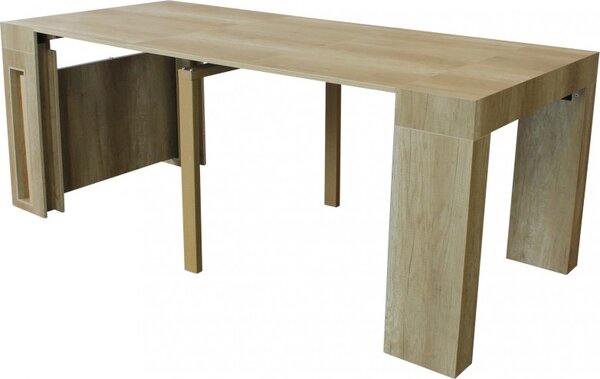 DecHome Tavolo Consolle Allungabile 3 metri Ingresso Design Moderno con Venature Dimensioni 45/96/147/198/249/300 X 90 cm colore Rovere Grigio