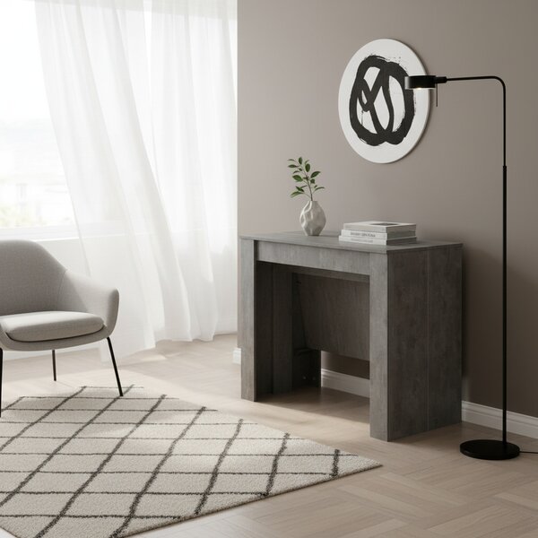 DecHome Tavolo Consolle Allungabile 3 metri Ingresso Design Moderno Dimensioni 50-300x90x76 cm colore Grigio Cemento