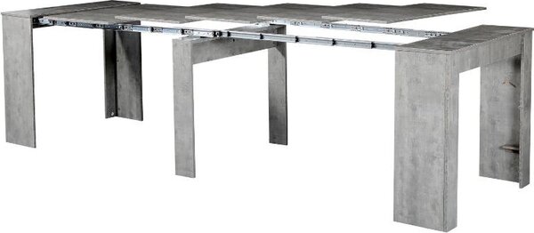 DecHome Tavolo Consolle Allungabile 3 metri Ingresso Design Moderno Dimensioni 50-300x90x76 cm colore Grigio Cemento
