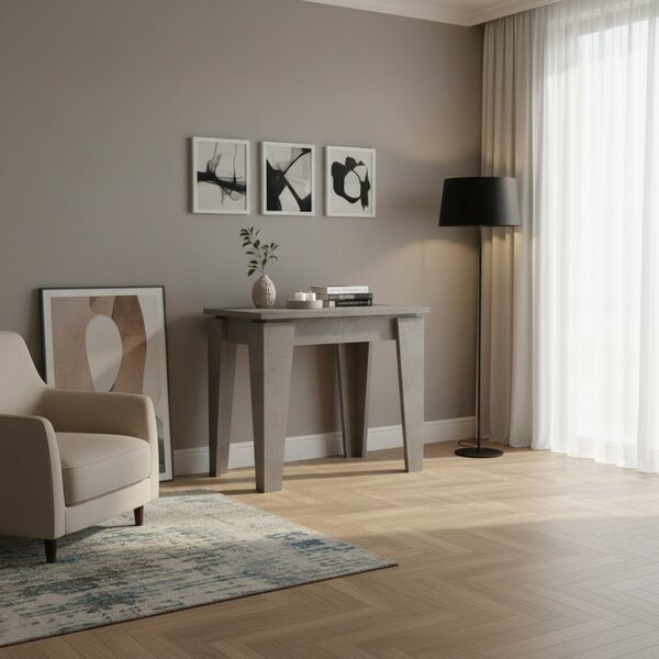 DecHome Tavolo Consolle Allungabile 3 metri Ingresso Design Moderno Dimensioni 90-304x50x76 cm colore Cemento
