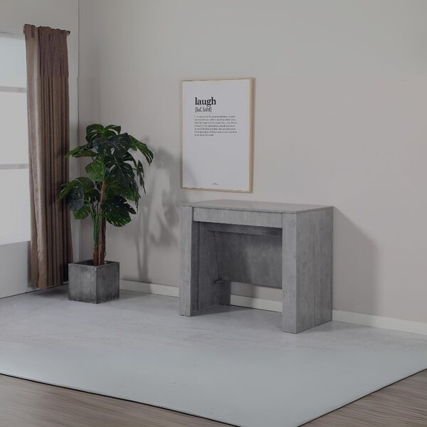 DecHome Tavolo Consolle Allungabile 3 metri Ingresso Design Moderno Dimensioni 50-300x90x76 cm colore Grigio Cemento