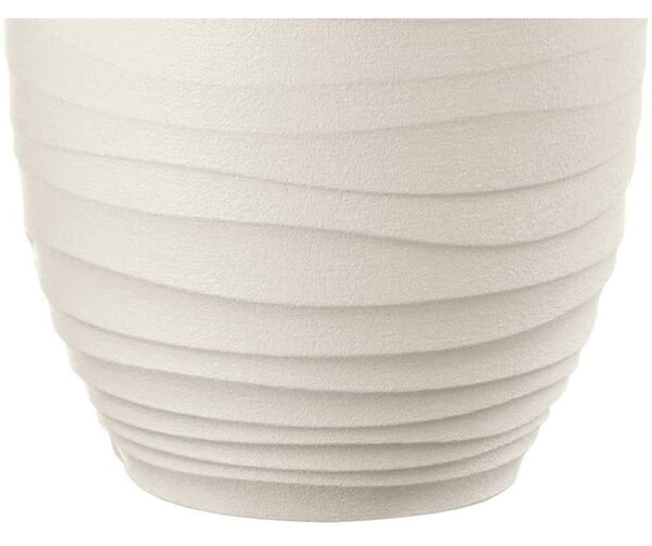 Bicchiere Basso, Tierra ottenuto riciclando 3,3 bottiglie di plastica � 9xh9,5 cm - 350cc Post Consumed Recycled Poliestereastic, Bianco latte