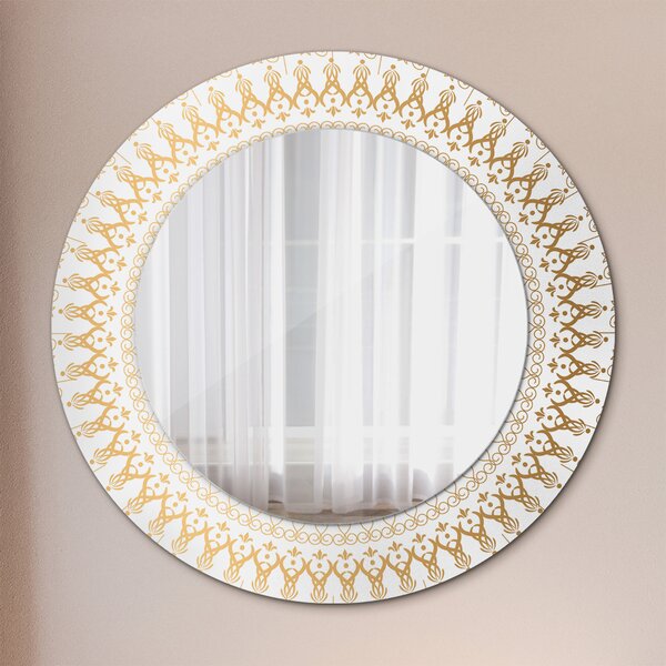 Specchio rotondo stampato Mandala indiana fi 50 cm
