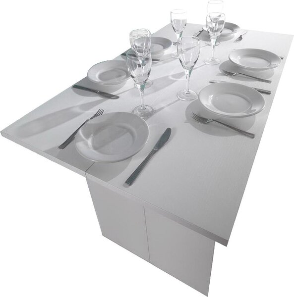Terraneo Tavolo Consolle Allungabile Ingresso Design Moderno 120x35/70x75h cm colore Bianco