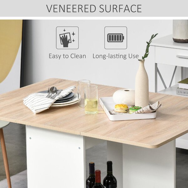 DecHome Tavolo Consolle Allungabile Ingresso Design Moderno a Ribalta Dimensioni 118x80x72 colore Bianco Legno