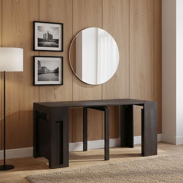 DecHome Tavolo Consolle Allungabile 3 metri Ingresso Design Moderno Effetto Legno 45/96/147/198/249/300 X 90 cm colore Antracite