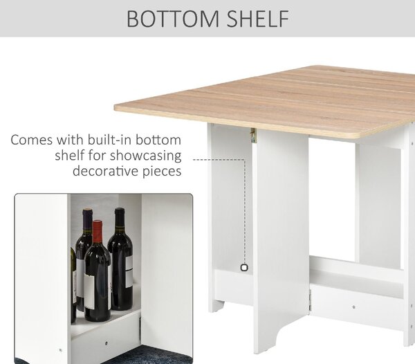DecHome Tavolo Consolle Allungabile Ingresso Design Moderno a Ribalta Dimensioni 118x80x72 colore Bianco Legno