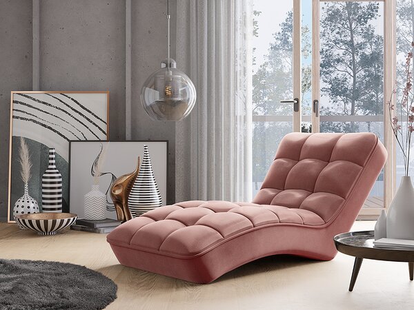 Chaise longue Cortina - Tessuto rosa chiaro