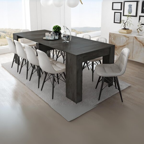 DecHome Tavolo Consolle Allungabile Ingresso Design Moderno con 4 Allunghe Dimensioni 90-237,5x51,6x76,6 cm colore Ossido