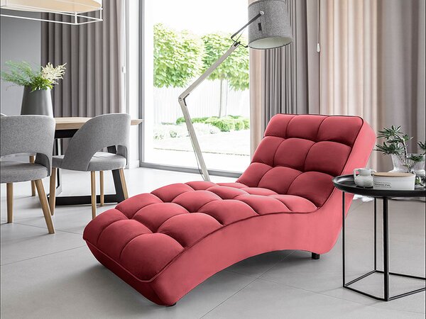Chaise longue Cortina poltrona divano relax - Tessuto rosa