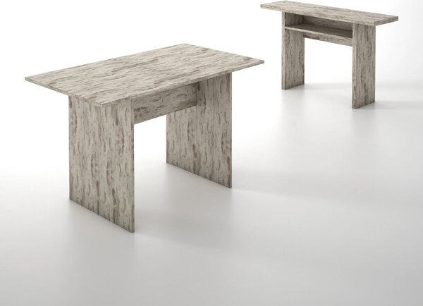 Terraneo Tavolo Consolle Allungabile Ingresso in Legno Riciclato 120x35/70x75h cm Effetto Vintage