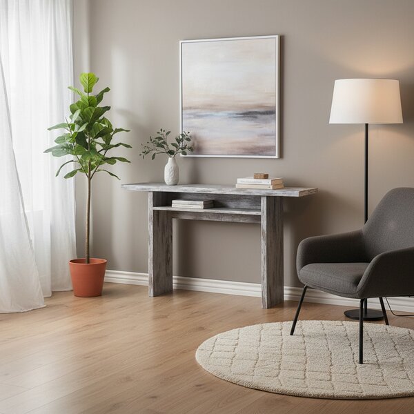Terraneo Tavolo Consolle Allungabile Ingresso in Legno Riciclato 120x35/70x75h cm Effetto Vintage