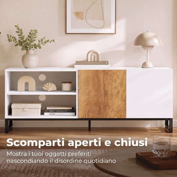 HOMCOM Mobile TV fino a 55 Pollici, Porta TV con Ripiani Regolabili, Bianco | Aosom Italy