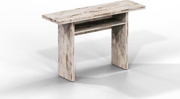 Terraneo Tavolo Consolle Allungabile Ingresso in Legno Riciclato 120x35/70x75h cm Effetto Vintage