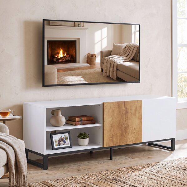 HOMCOM Mobile TV fino a 55 Pollici, Porta TV con Ripiani Regolabili, Bianco | Aosom Italy