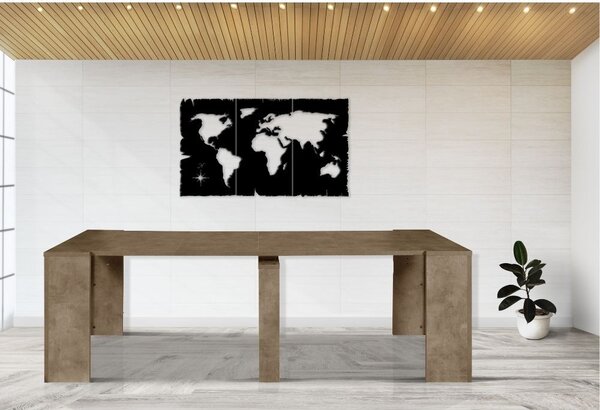 DecHome Tavolo Consolle Allungabile Ingresso Design Moderno con 4 Prolunghe Dimensioni 78,5-252x54x78 cm colore Rovere