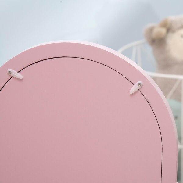 DecHome Tavolo per Trucco per Bambine 3-6 Anni con Sgabello Cassetti e Specchio Coordinato in Acrilico Rosa