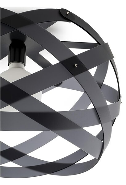 Plafoniera da soffitto NUCLEA Media �53 x h 30cm - Peso 2,4 kg Supporto in Metallo Paralume in metacrilato Fum� Grigio Satinato