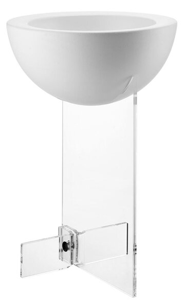 Fioriera singola con base da Terra Erbavoglio 2 Family 40x40xh61 cm base in Cristallo acrilico in Poliestere Stampato bianco