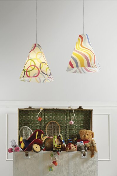 Lampada a sospensione per camerette DUOLI � 40xh 42 cm in multicolor decoro righe