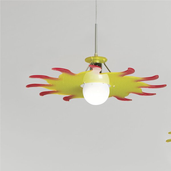 Lampada a sospensione in cristallo acrilico per camerette SOL �50xh 13 cm colore giallo