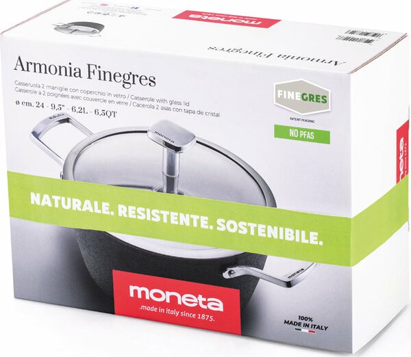 MONETA Tegame a Induzione Antiaderente in Alluminio 28 cm Rivestimento Finegres colore Grigio - Armonia
