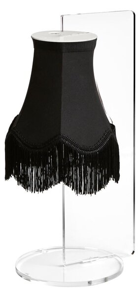 Lampada da Tavolo Ricaricabile in polipropilene trasparente 20x16xh36 cm - LED 4W 3000 k Autonomia max 9 ore colore frangia nero