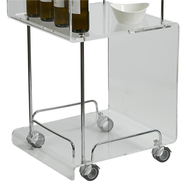Carrello portavivande da cucina Multifunzione in Cristallo acrilico ONDINA 50x52xh90 cm con ruote piroettanti colore trasparente
