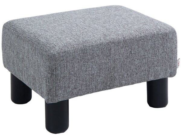 HOMCOM Pouf Poggiapiedi in Tessuto Effetto Lino Imbottito, 40x30x24cm, Grigio|Aosom