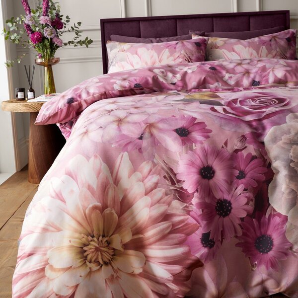 Set copripiumino e federa rosa per letto singolo 135x200 cm Rosemoor Floral – RHS