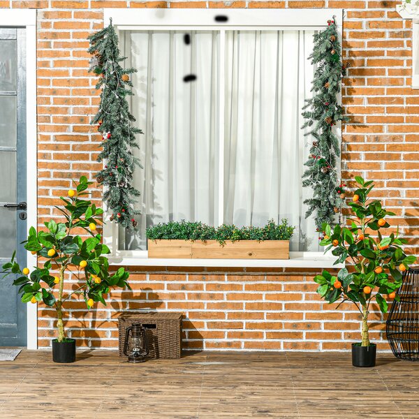 HOMCOM Set 2 Piante Artificiali di Limone e Arancia Alte 120cm per Interno con Vaso | Aosom Italy