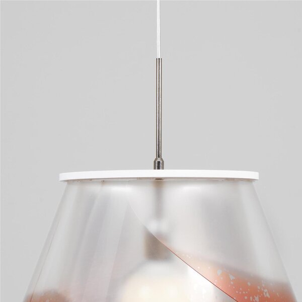 Lampada a sospensione a tre lampade ROSA PENDEL 3 - 18xh23cm con borchia applicabile a soffitto colore arancio