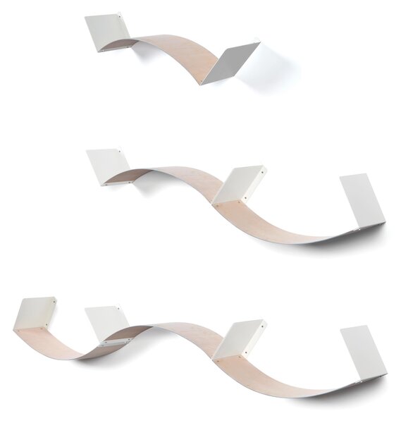 Composizione 5 Mensole 3.75 Mt flessibili FLEXA lunghezza lineare Rosso