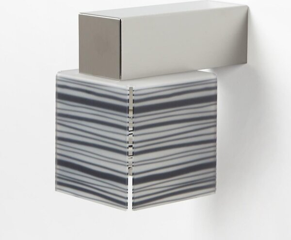 Applique da muro con Paralume DECODADO con supporto in acciaio satinato paralume Righe Nere