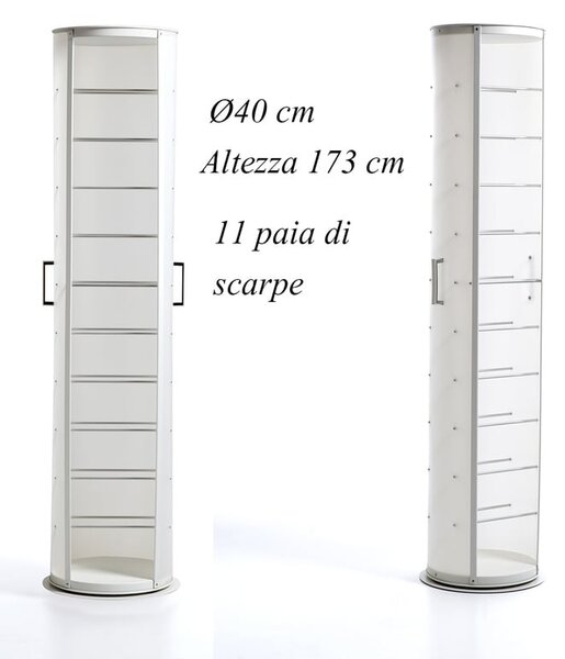 Scarpiera Pop White in Polipropilente Base e Top in Alluminio Dimensioni 40x40x h 173 spedita montata