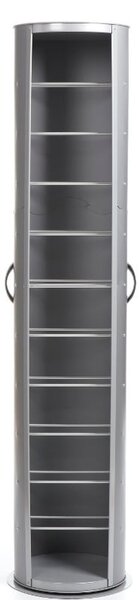 Scarpiera pop girevole Grigio Metallizzato 40x40xh173 cm in polipropilene 20 paia EMPORIUM Portata Max 4 Kg per ripiano