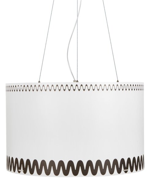 Lampada a sospensione RICCIONE �60xh37,5 cm 3x70 W Max da soffitto in polimetilmetacrilato e polipropilene opalino texture nero