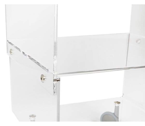 Tavolino, Carrello da salotto SMIT 48x40xh59 cm - peso 8,85 kg realizzato in plexiglas Curvato a Caldo Spessore 8 mm
