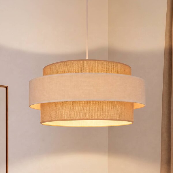 Lampada a sospensione Space Duolla, Crema / Ambra, Camera da letto, Tessuto / Stoffa / Seta, Giovanile, Lampada a sospensione