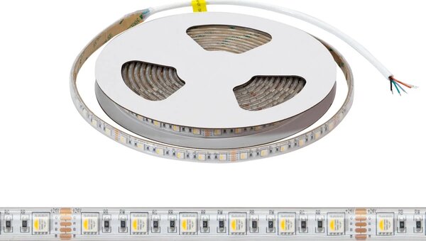 Striscia LED RGBW Multicolore 24V 17W/m Professionale - IP67 - 5 metri