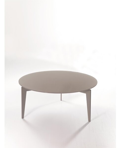 Tavolino tondo ripiano in vetro acidato diametro 80xh36cm NORDIC