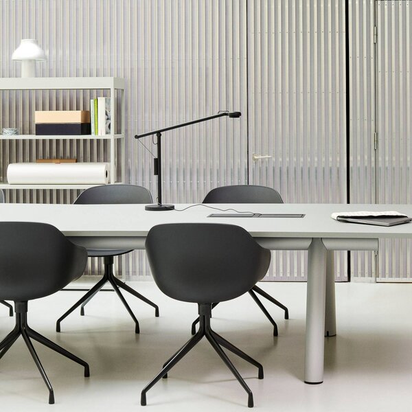 HAY Lampada da scrivania Fifty-Fifty, dimmerabile, Nero, Studio / Ufficio, Alluminio, Design, Lampada da tavolo LED