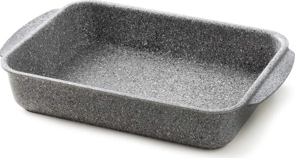 Accademia Mugnano Teglia Forno Lasagnera Antiaderente Rettangolare in Alluminio Rivestimento AM Mineral Stone 35 x 28,5 cm colore Grigio - Cuore di