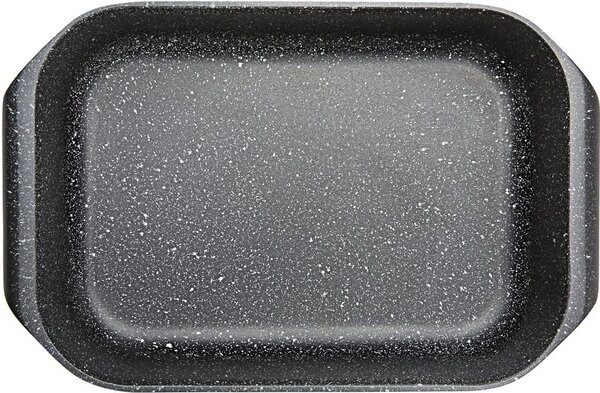 Risoli Teglia Forno Antiaderente Rettangolare in Alluminio Rivestimento in Granito 40 x 25 cm colore Nero - Plus