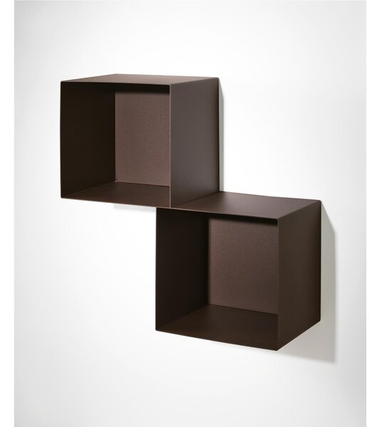 Libreria a due cubi accoppiati TWIN 60x22xh60 cm posizionabile a muro Personalizzando Struttura e Fondo in tantissimi colori e composizioni