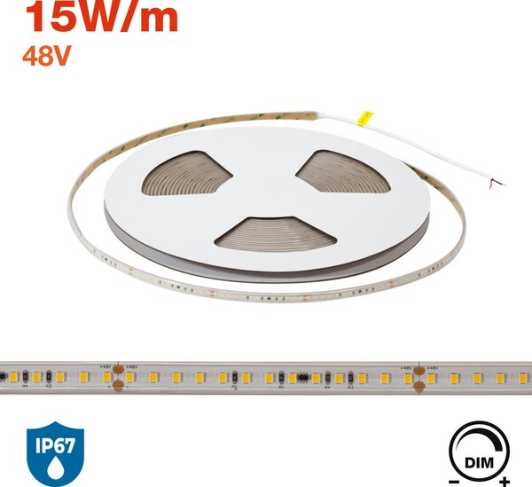 Striscia LED 48V 15W/m Ultra Long Professionale - IP67 - 20 metri
