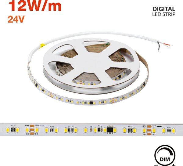 Striscia LED Digitale 24V 12W/m RUNNING Professionale IP20 - 5 metri