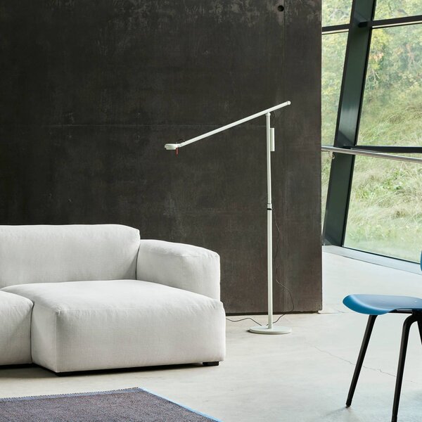 HAY Lampada da terra Fifty-Fifty, dimmerabile, Alluminio / Grigio / Zincato, Soggiorno / Sala da pranzo, Alluminio, Design, Lampada da terra