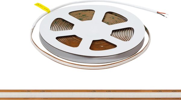 Striscia LED COB 24V 15W/m Tagliabile Ovunque Professionale IP20 - 5 metri
