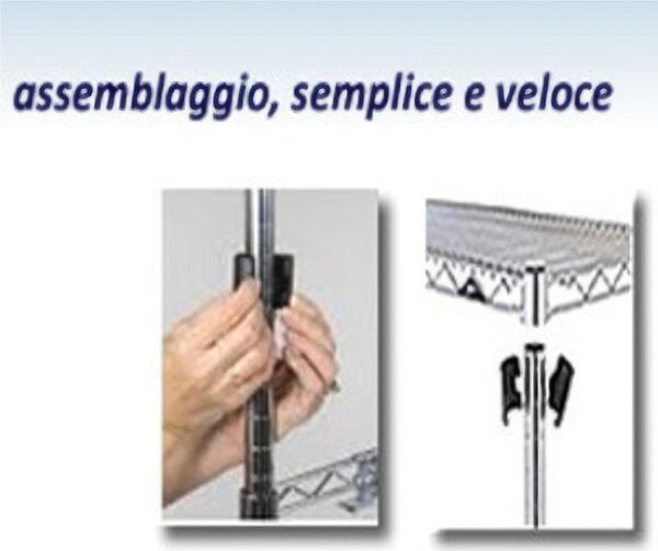 Scaffale cromato con 3 ripiani cromato in kit Dimensioni 35x90xh90 - peso 13,5 kg cm Cromo lucido